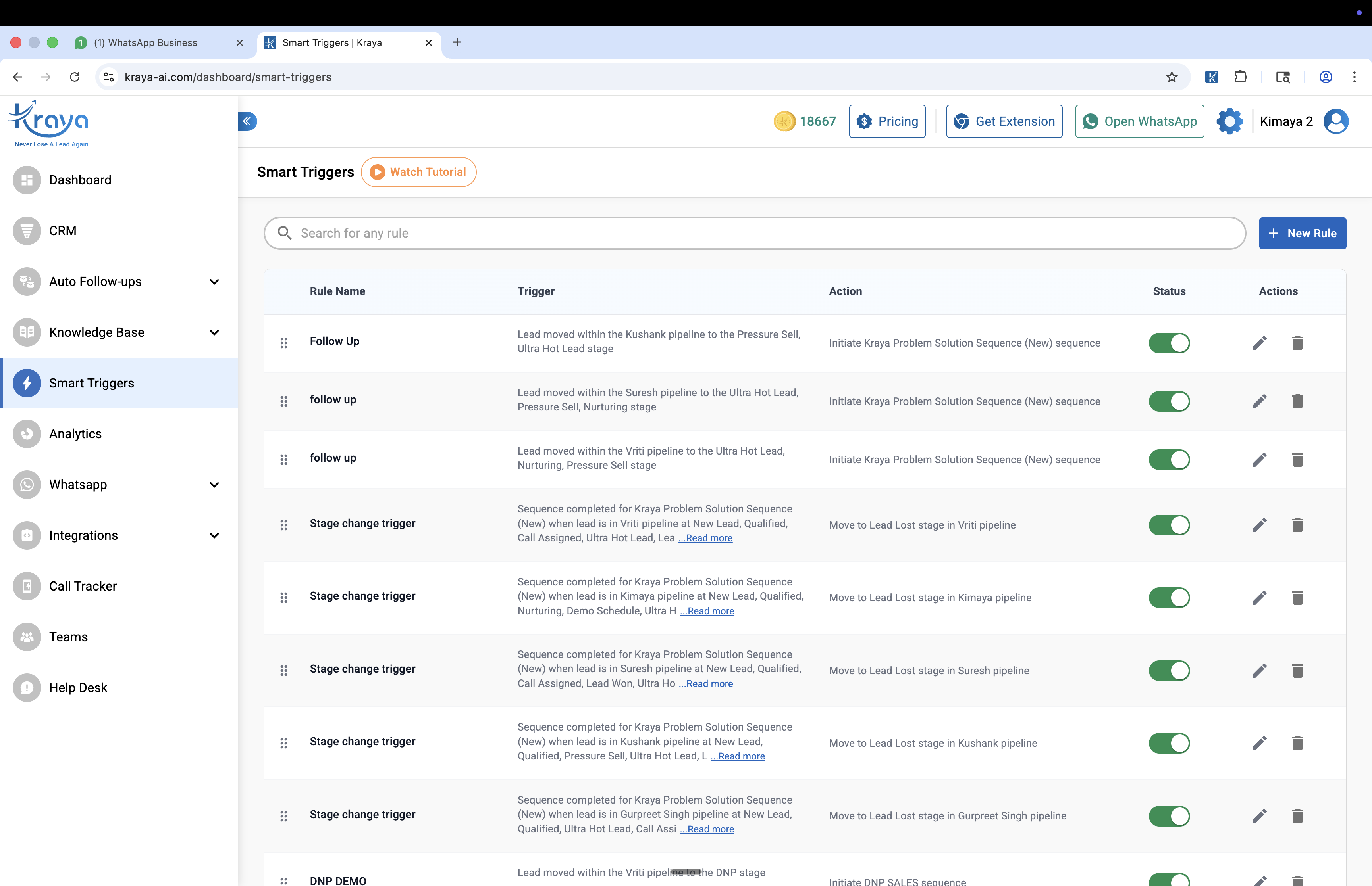 Kraya AI Knowledge Base and AI Chat for automated lead qualification