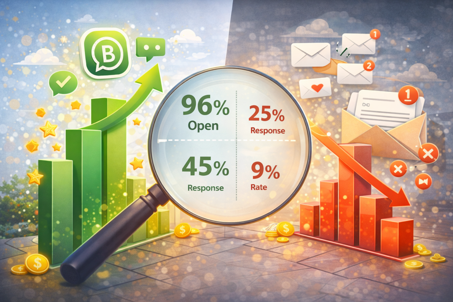 WhatsApp vs Email Open Rates and Response Rates in Sales